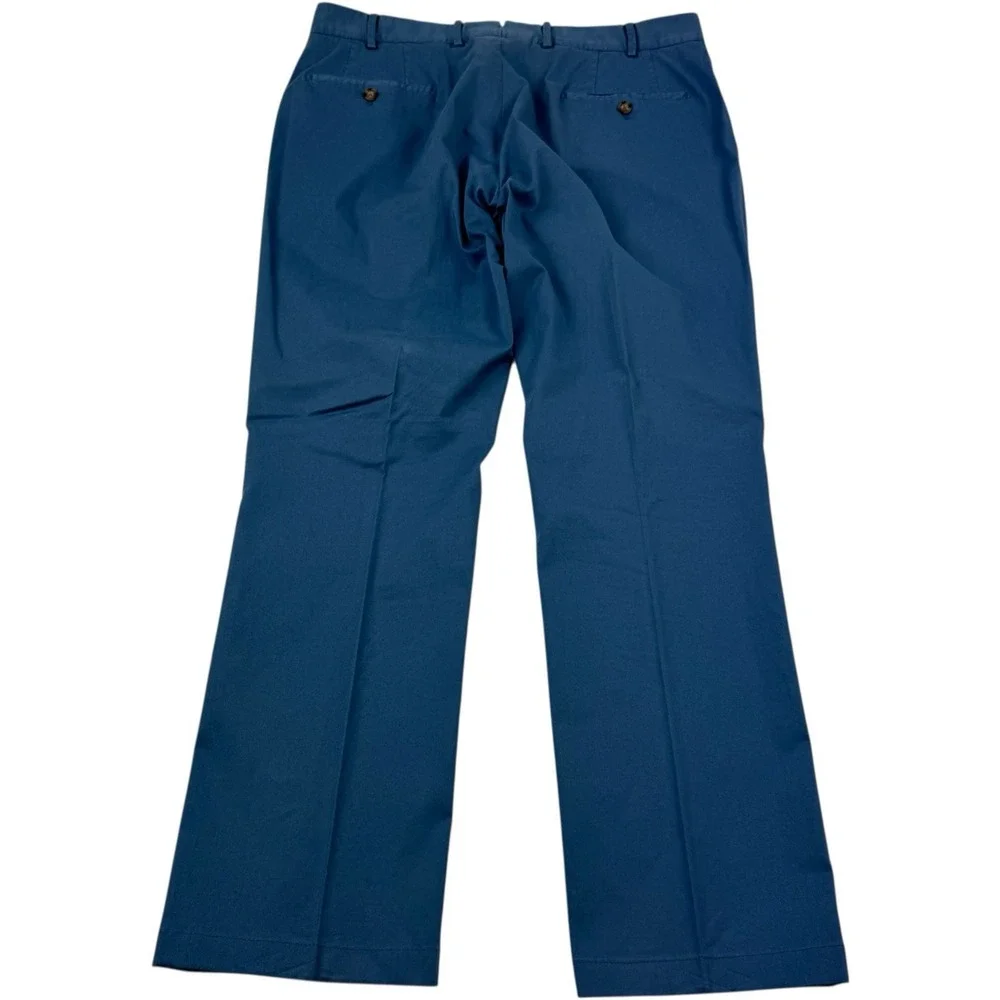 J.Hilburn Blue‎ Cotton Elastane Flat Front Chino Pants Men's Size 34x30